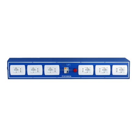 Canale Elettrificato • Interruttore magnetotermico differenziale bipolare In 16A / Idn 30 mA; • 6 prese schuko 10/16A + 6 prese italiane 10/16A; • Spia rossa presenza rete.